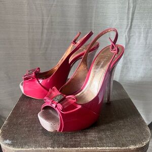 BCBGeneration Coral Patent Slingback Heels